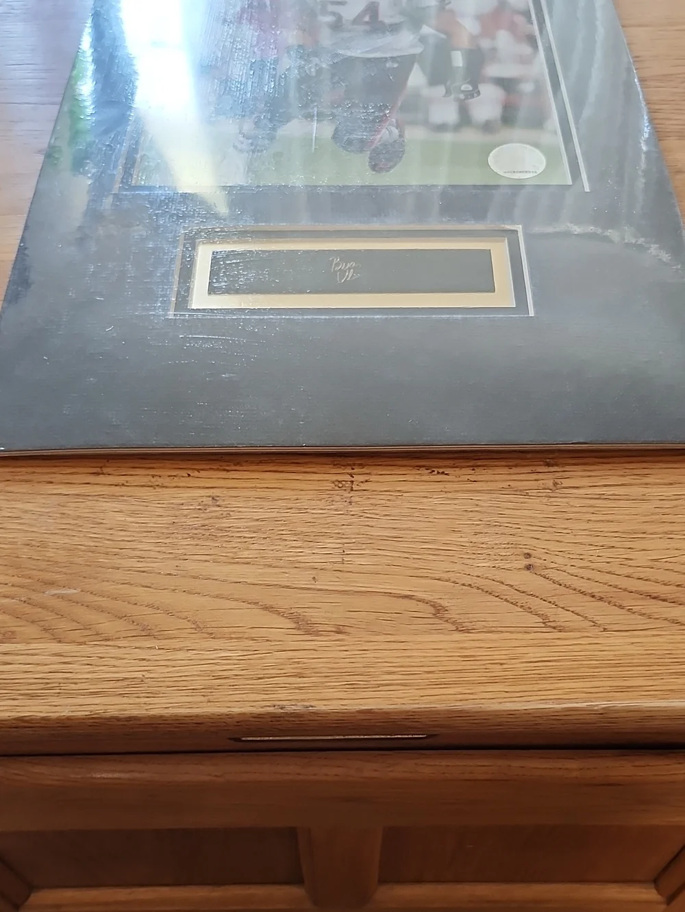 Framed Chicago Bears Brian Urlacher #54 Football Photo Plaque - Black
